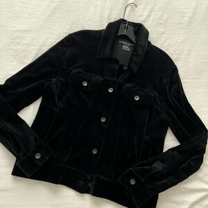 Majestic Filatures Velour Long Sleeve Jacket in Black